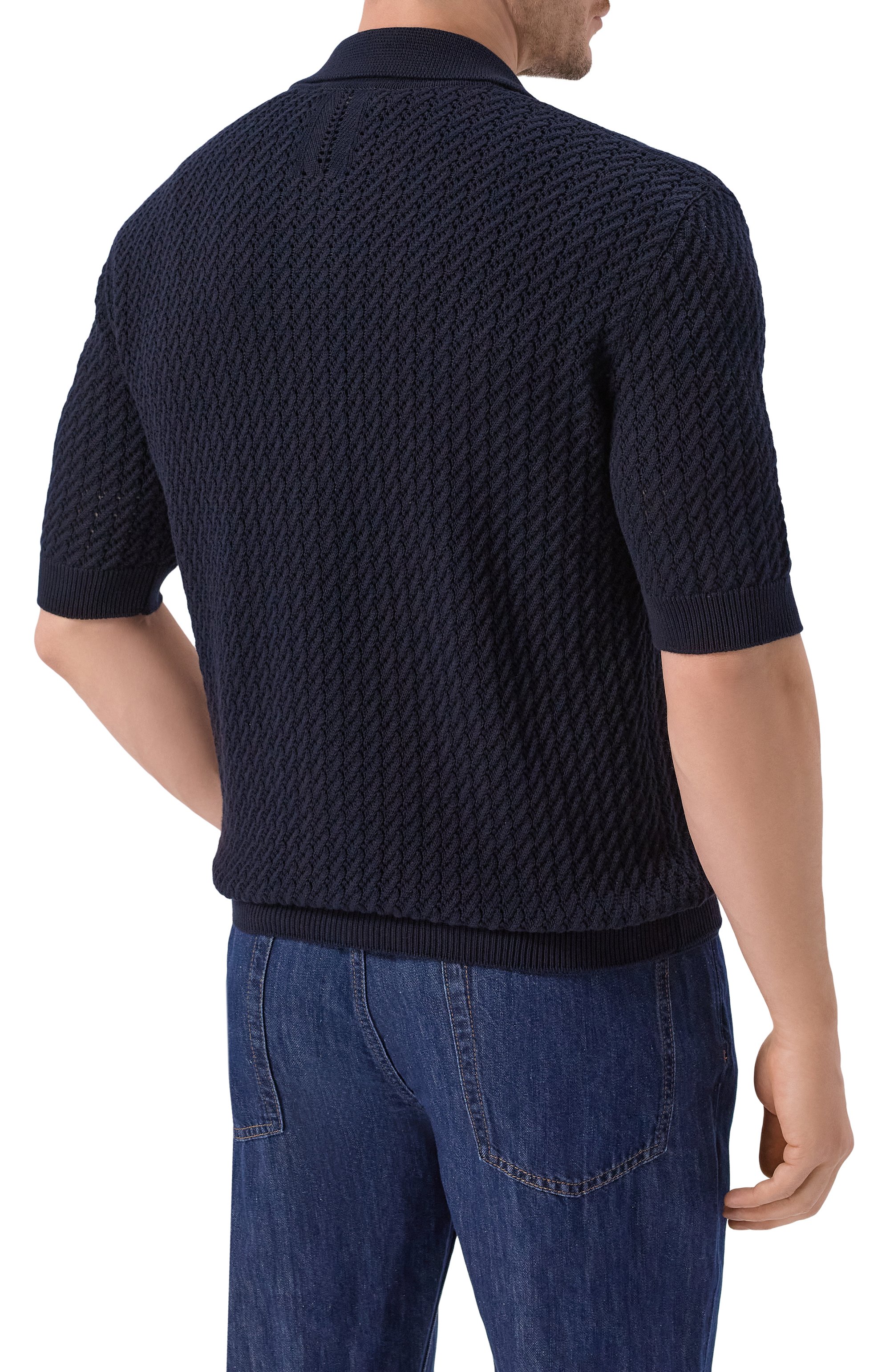 Хлопковая рубашка ANDREA CAMPAGNA темно-синего цвета по цене 49950 руб., арт. M5426-9023, фото 4 Хлопковая рубашка ANDREA CAMPAGNA, арт. M5426-9023, фото 4