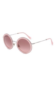 Женские солнцезащитные очки MIU MIU розового цвета, арт. SMU59U-E153-F00A5-048 | Фото 1 (Материал: Металл; Материал сплава: Проставлено; Нос: Не проставлено; Тип очков: С/з; Оптика Гендер: оптика-женское; Очки форма: Круглые)