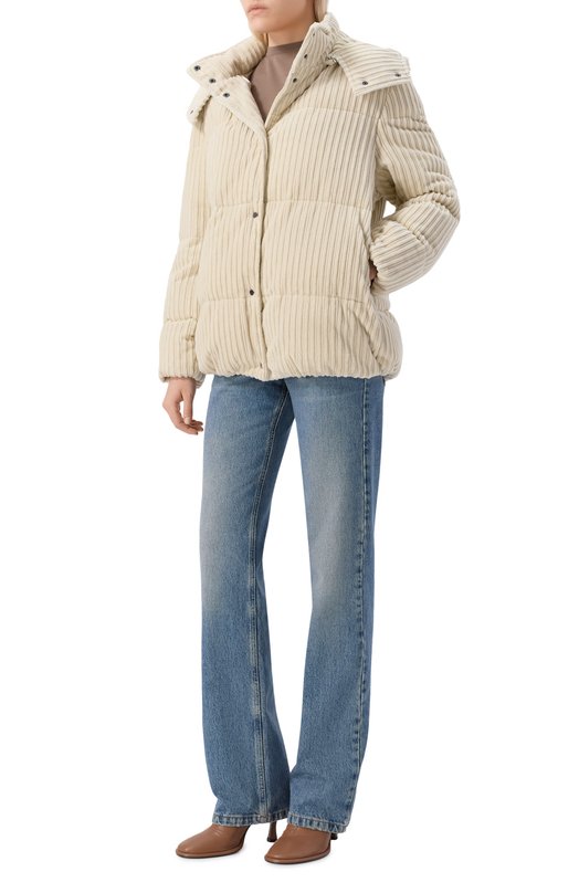 Вельветовый пуховик Antonelli Firenze P3485/148C Кремовый  P3485/148C Фото 2