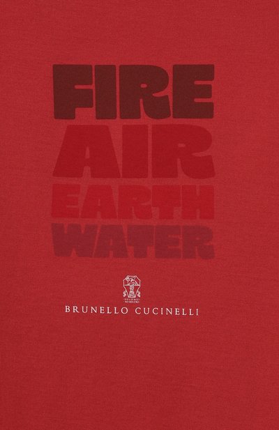 Хлопковая футболка BRUNELLO CUCINELLI красного цвета по цене 28750 руб., арт. B0B13T179B, фото 3 Хлопковая футболка BRUNELLO CUCINELLI, арт. B0B13T179B, фото 3