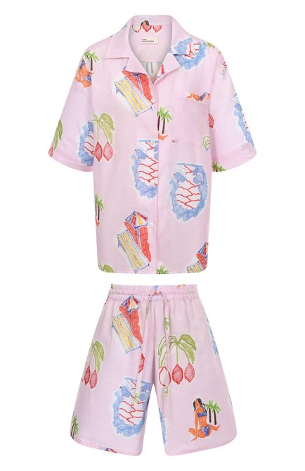 Женская льняная пижама ANY WOWZERS, арт. DMT02S-AMF-PINK