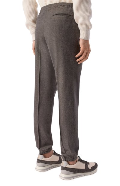 Шерстяные джоггеры ZEGNA коричневого цвета по цене 83200 руб., арт. 73V4C1/8ZF708A8, фото 4 Шерстяные джоггеры ZEGNA, арт. 73V4C1/8ZF708A8, фото 4