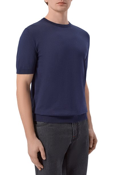 Хлопковый джемпер ANDREA CAMPAGNA темно-синего цвета по цене 28500 руб., арт. M5426-8055, фото 3 Хлопковый джемпер ANDREA CAMPAGNA, арт. M5426-8055, фото 3