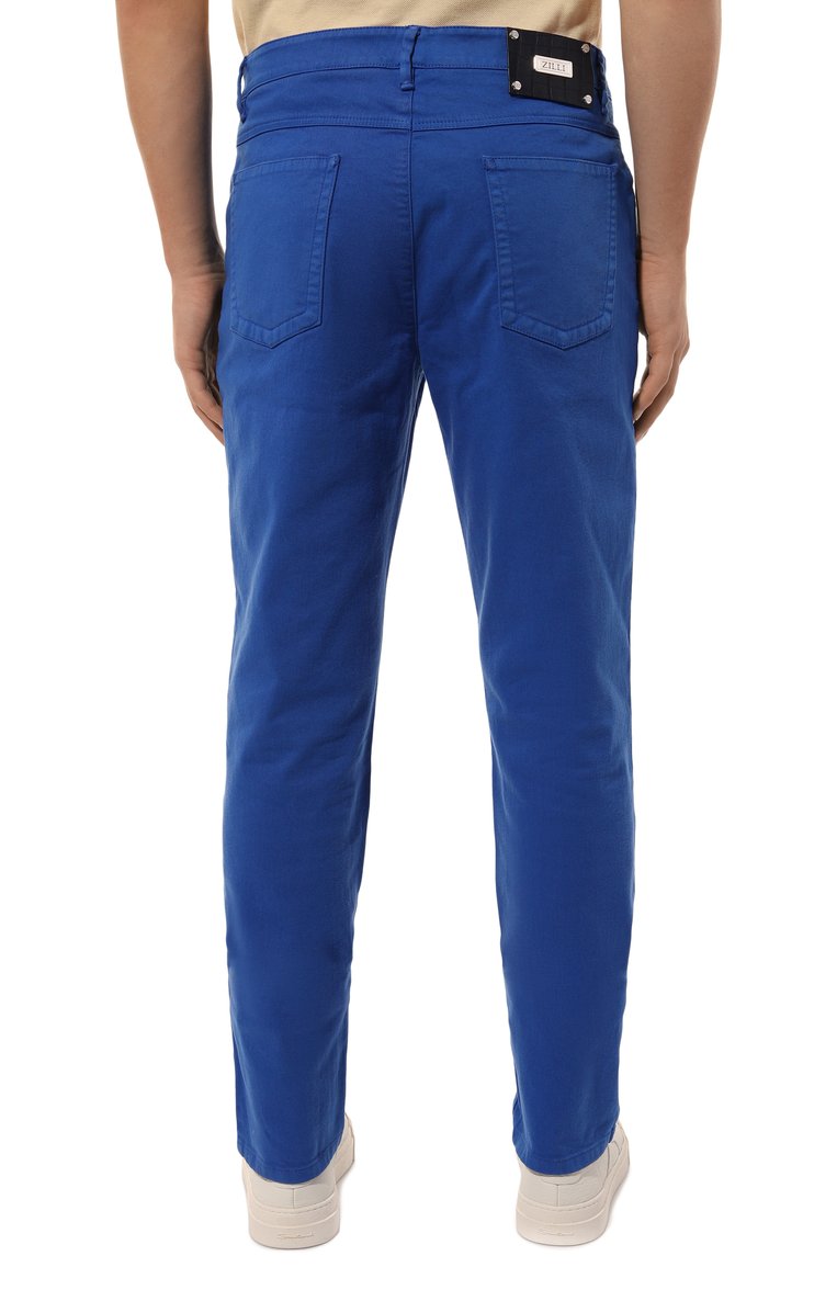 Мужские джинсы slim fit ZILLI синего цвета, арт. J5TB02M0462VNIR00_SET | Фото 4 (Длина (брюки, джинсы): Стандартные; Материал внешний: Хлопок, Деним; Кросс-КТ: Деним; Силуэт М (брюки): Прямые; Стили: Повседневный; Автоматизация состава: Проставлено; Автоматизация ТО: Проставлено; Детали: Без декора)