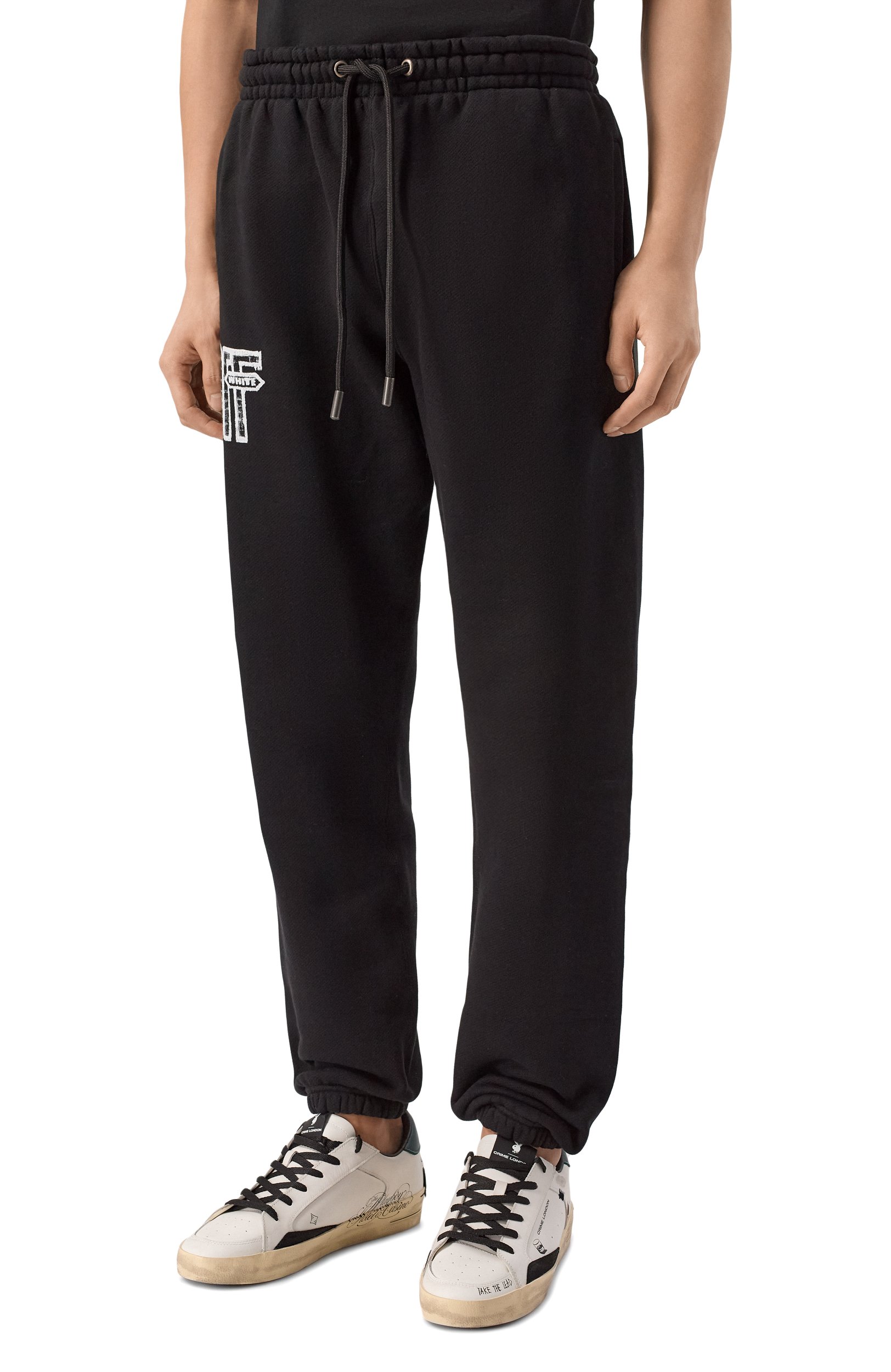Хлопковые джоггеры OFF-WHITE черного цвета по цене 59500 руб., арт. 0MCH057F26FLE0030, фото 3 Хлопковые джоггеры OFF-WHITE, арт. 0MCH057F26FLE0030, фото 3