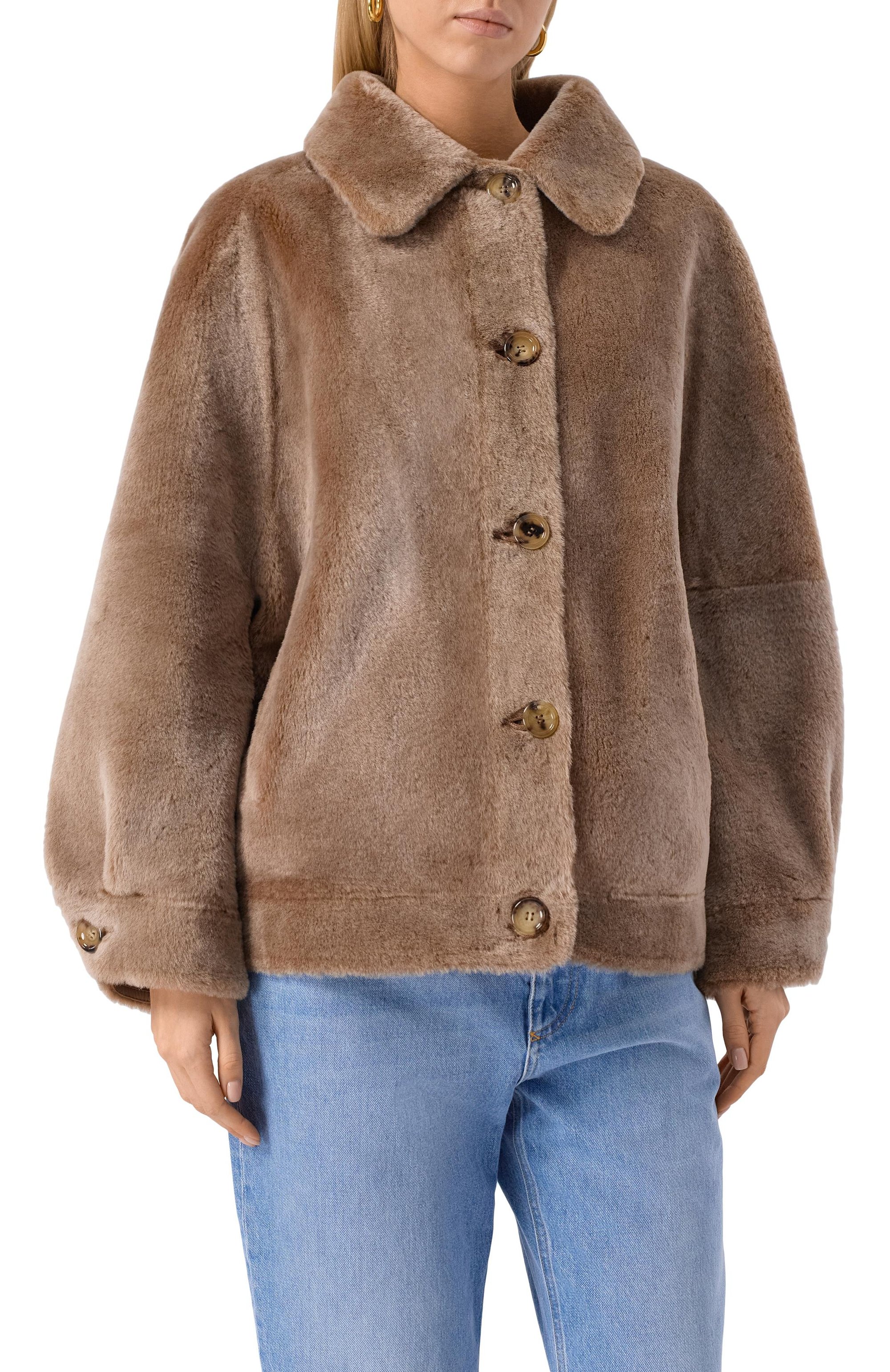 Двусторонняя дубленка из овчины MANZONI24, арт. 25M1530R-S21, фото 3