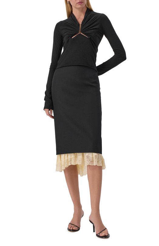 Шерстяная юбка Balenciaga 790575/TMT32 Чёрный  790575/TMT32 Фото 2