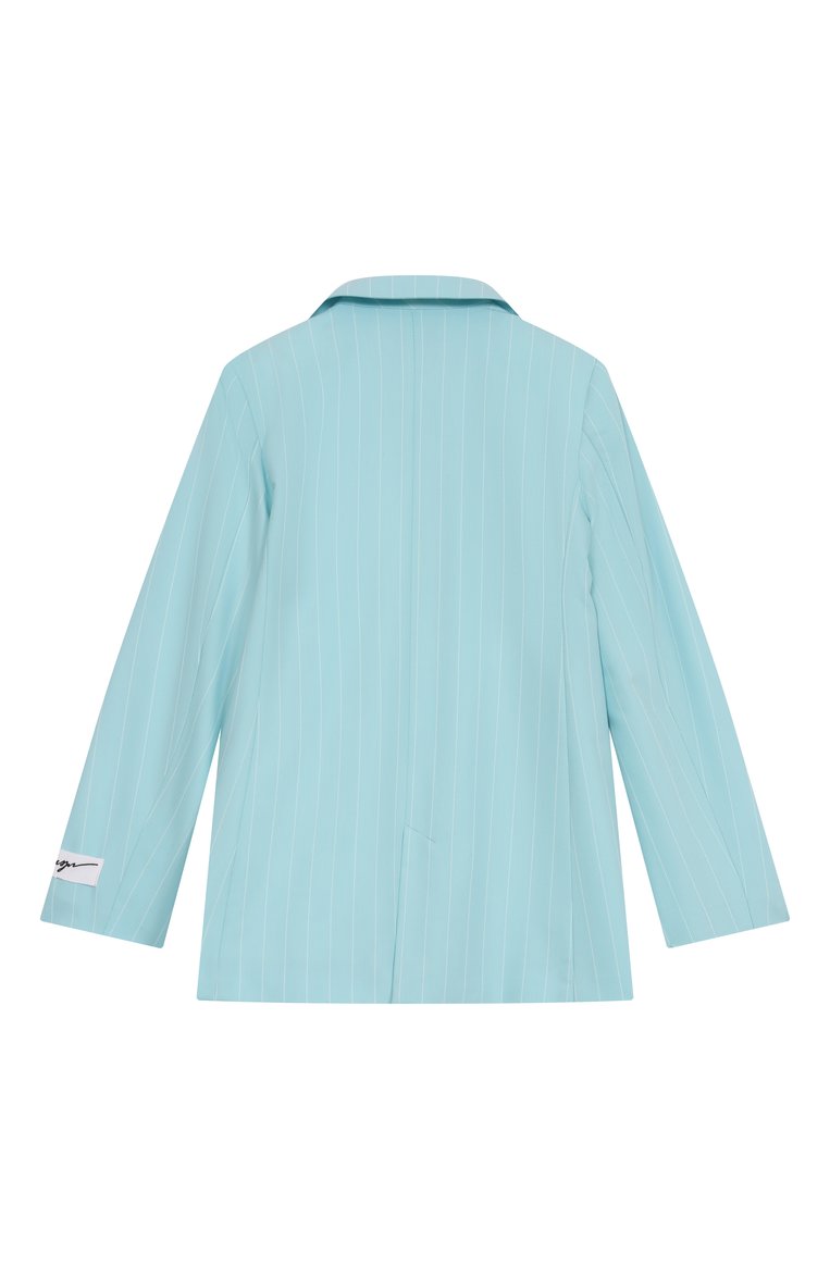 Детский жакет MSGM KIDS бирюзового цвета, арт. S5MSJGJK212 | Фото 2 (Материал подклада: Хлопок; Рукава: Длинные; Материал внешний: Синтетический материал; Девочки Кросс-КТ: Жакет-одежда; Автоматизация ТО: Проставлено; Автоматизация состава: Проставлено; Ростовка одежда: 8 лет | 128 см, 10 - 11 лет | 140 - 146см, 12 лет | 152 см, 16 лет | 164 см)