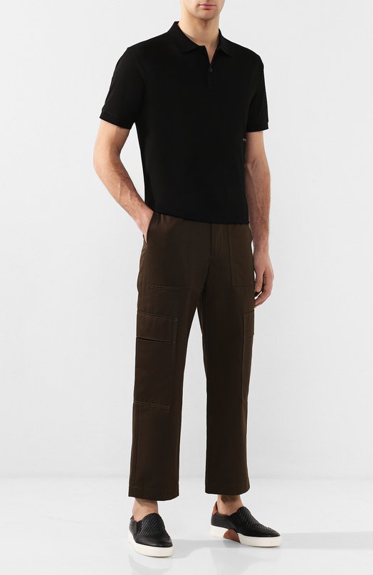 Кожаные слипоны Zegna A4367X-LHPTA Чёрный  A4367X-LHPTA Фото 2