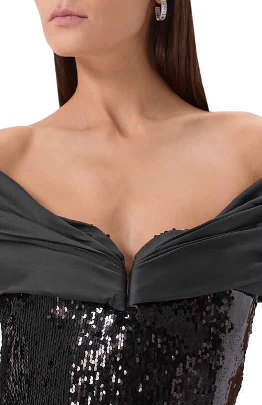Платье с отделкой пайетками Zuhair Murad PDR25037/EMSE013 Чёрный  PDR25037/EMSE013 Фото 4