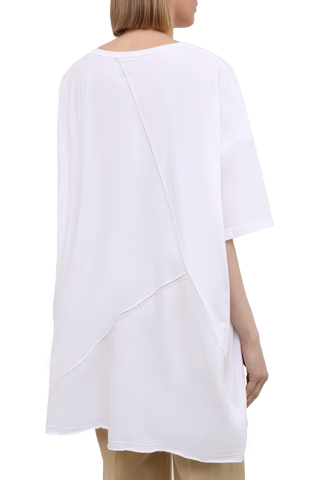 Хлопковая футболка YOHJI YAMAMOTO белого цвета по цене 41050 руб., арт. ND-T59-086, фото 4 Хлопковая футболка YOHJI YAMAMOTO, арт. ND-T59-086, фото 4