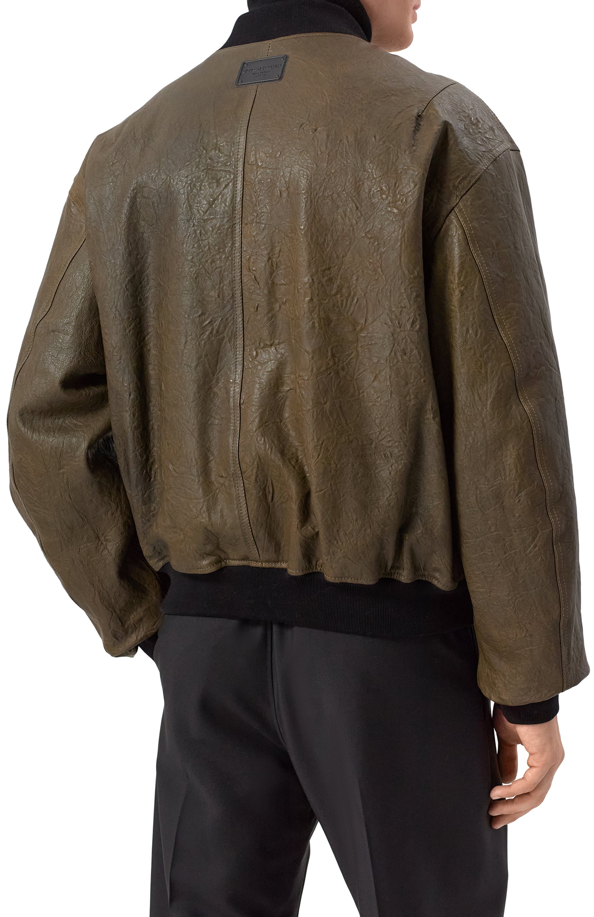 Кожаный бомбер DOLCE & GABBANA, арт. G9BEDL/HULUC, фото 4