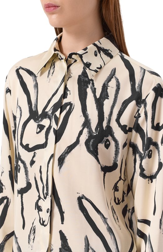 Рубашка из вискозы MSGM 3941MDE27/257655 Кремовый  3941MDE27/257655 Фото 5