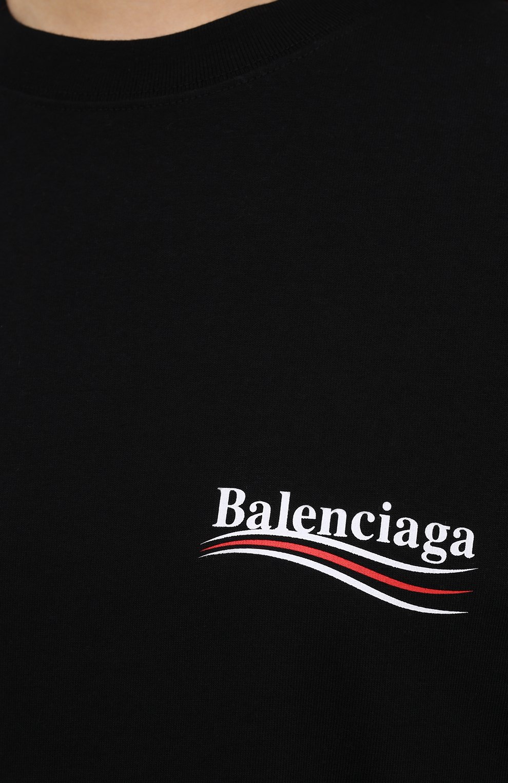 Хлопковая футболка BALENCIAGA черного цвета по цене 48300 руб., арт. 641655/TIV52, фото 5 Хлопковая футболка BALENCIAGA, арт. 641655/TIV52, фото 5