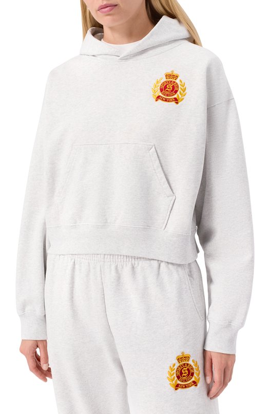 Хлопковое худи Sporty and Rich ST074508243GY03 Серый  ST074508243GY03 Фото 3