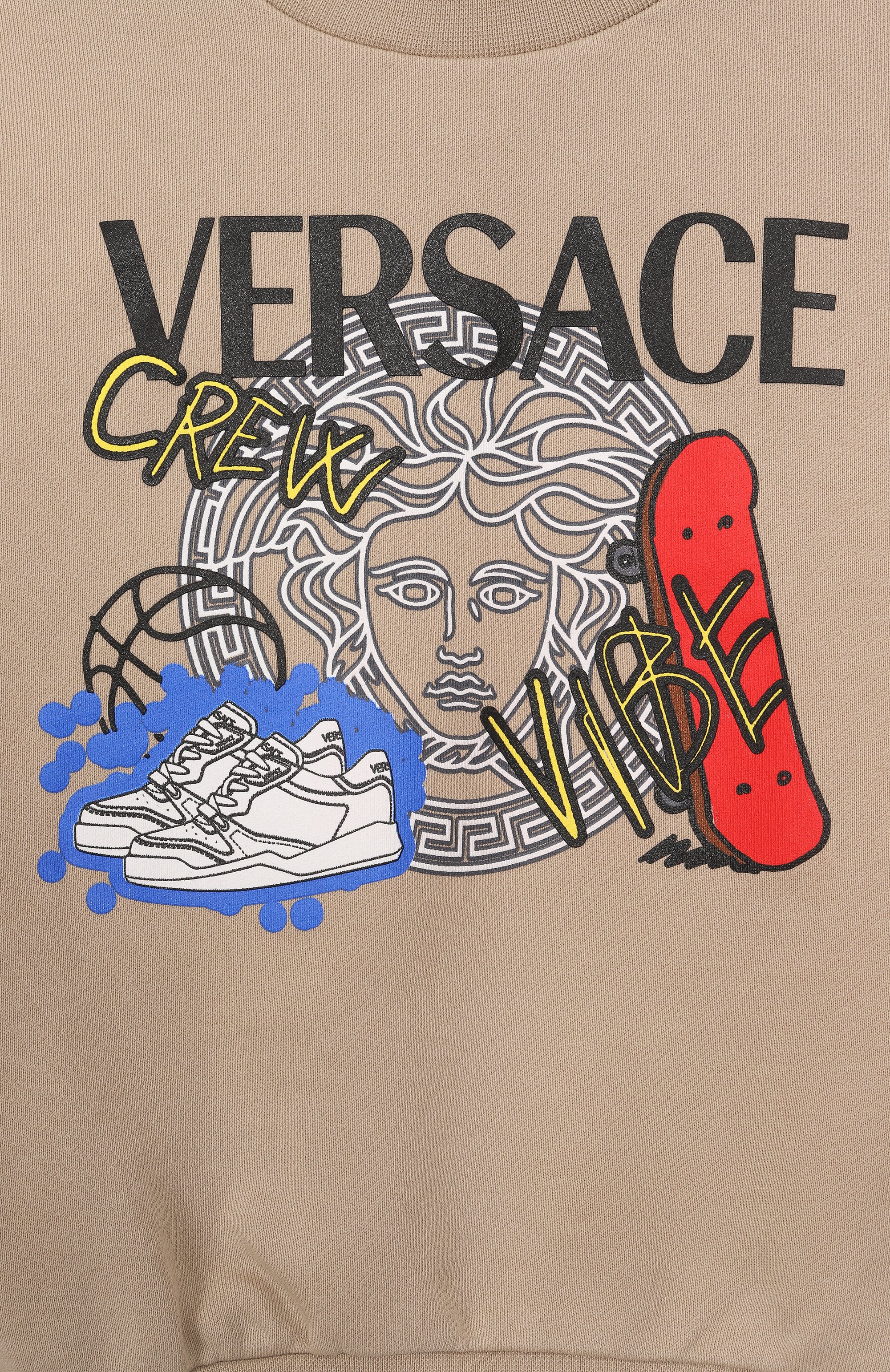 Хлопковый свитшот VERSACE, арт. 1018285/1A13042/4A-6A, фото 3