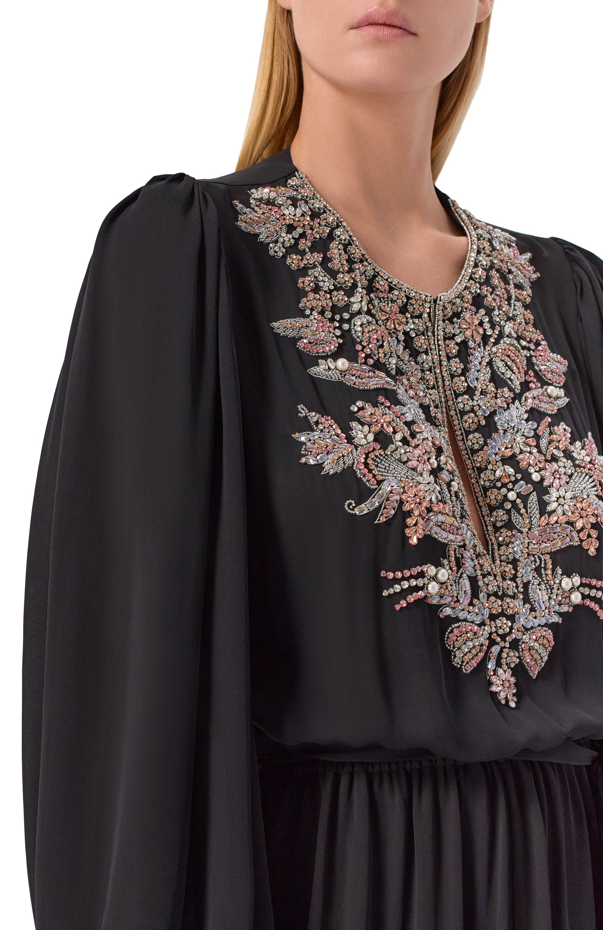 Шелковое платье с отделкой стразами ZUHAIR MURAD, арт. SDR26016/SIGE005, фото 4
