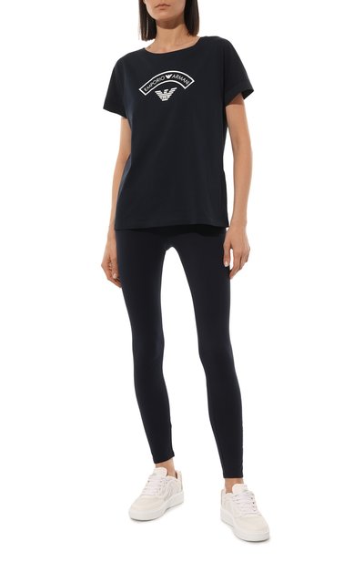 Хлопковые легинсы EMPORIO ARMANI темно-синего цвета по цене 6605 руб., арт. 164568/3R227, фото 2 Хлопковые легинсы EMPORIO ARMANI, арт. 164568/3R227, фото 2