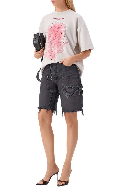 Хлопковая футболка Alexander Wang UCC2261886 Белый  UCC2261886 Фото 2