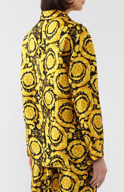 Шелковая рубашка VERSACE разноцветного цвета по цене 114000 руб., арт. AUD05056/A232999, фото 4 Шелковая рубашка VERSACE, арт. AUD05056/A232999, фото 4