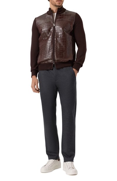 Кардиган с отделкой из кожи крокодила ZILLI, арт. KZMC01M0340VCRB00, фото 2