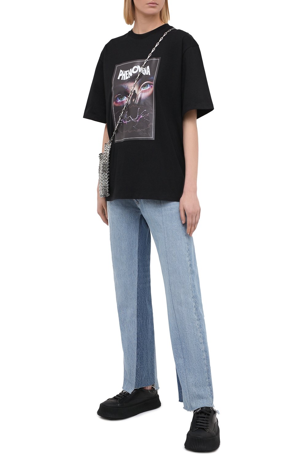 Хлопковая футболка MSGM черного цвета по цене 18350 руб., арт. 2942MDM207 207998, фото 2 Хлопковая футболка MSGM, арт. 2942MDM207 207998, фото 2