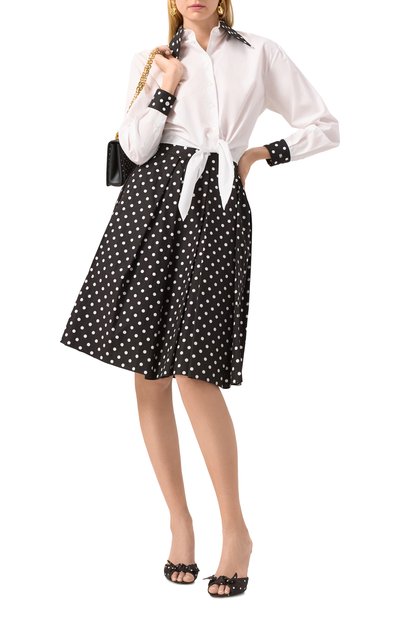 Хлопковая юбка DOLCE & GABBANA черного цвета по цене 79150 руб., арт. F4CLQT/HS5R7, фото 2 Хлопковая юбка DOLCE & GABBANA, арт. F4CLQT/HS5R7, фото 2
