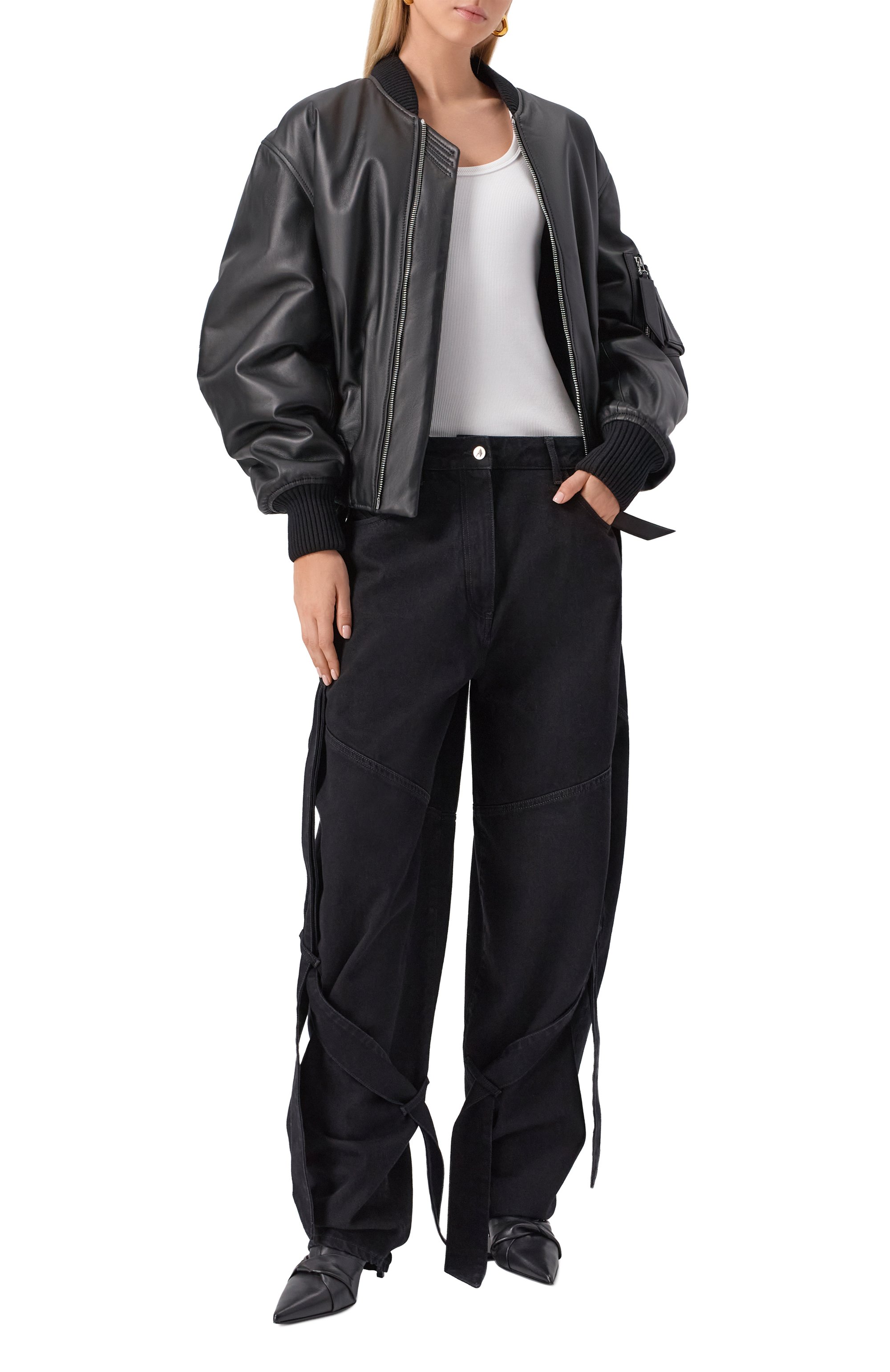 Кожаный бомбер THE ATTICO, арт. 251WCB00004/LBT128AA, фото 2