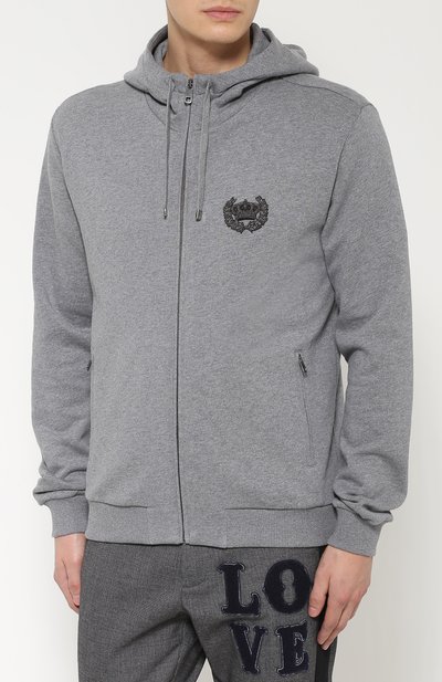 Хлопковая толстовка на молнии с капюшоном DOLCE & GABBANA, арт. 0101/G9GU9Z/G7IHM, фото 3