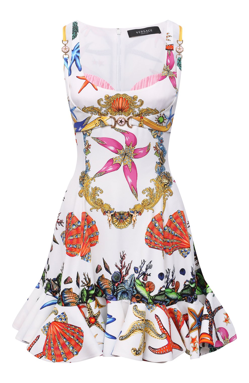Платье из вискозы VERSACE разноцветного цвета по цене 436000 руб., арт. A89189/1F00958, фото 1 Платье из вискозы VERSACE, арт. A89189/1F00958, фото 1