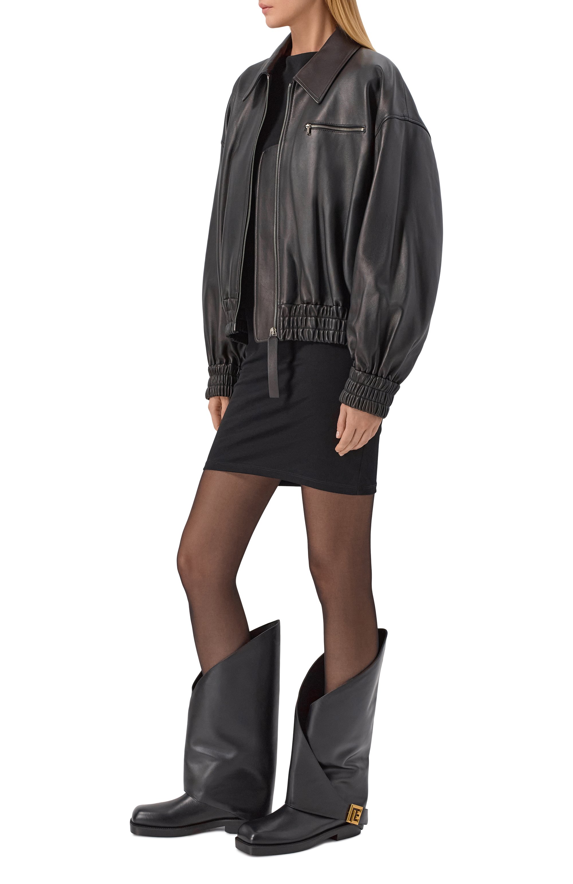 Кожаные сапоги twist BALMAIN черного цвета по цене 212500 руб., арт. FN1TA148/LVIT, фото 3 Кожаные сапоги twist BALMAIN, арт. FN1TA148/LVIT, фото 3