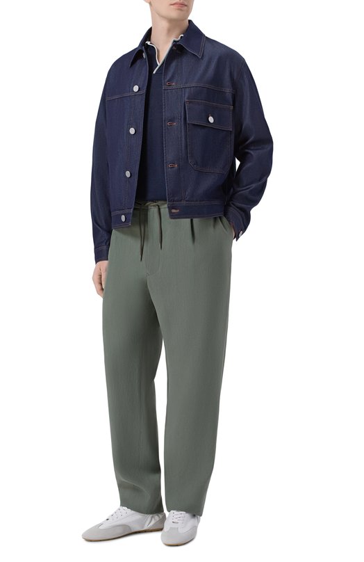 Куртка из хлопка и шелка Giorgio Armani GM003460/AF24651 Синий  GM003460/AF24651 Фото 2