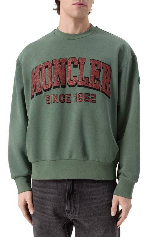 Хлопковый свитшот Moncler 8G00019/M2642/87E Зелёный  8G00019/M2642/87E Фото 3