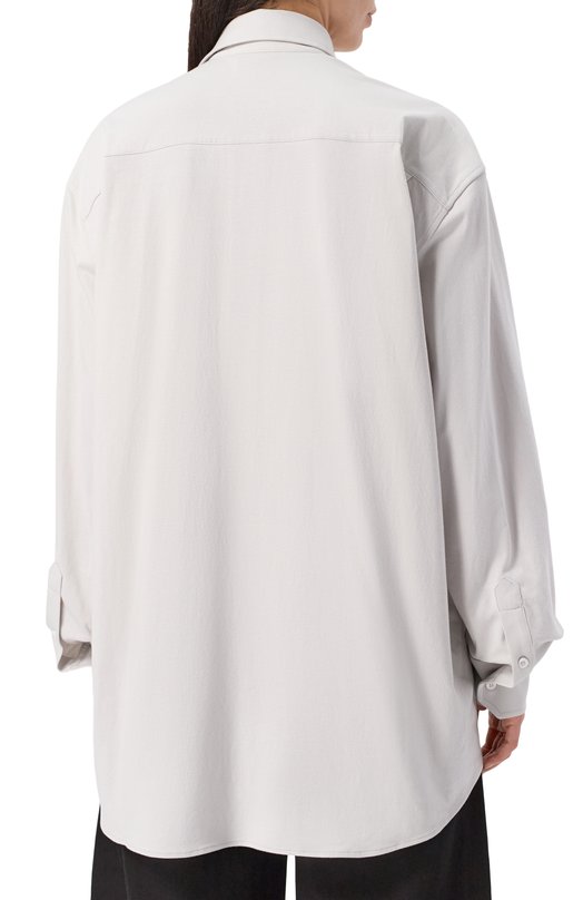 Хлопковая рубашка VETEMENTS UE54JS180W/1200 JERSEY Серый  UE54JS180W/1200 JERSEY Фото 4