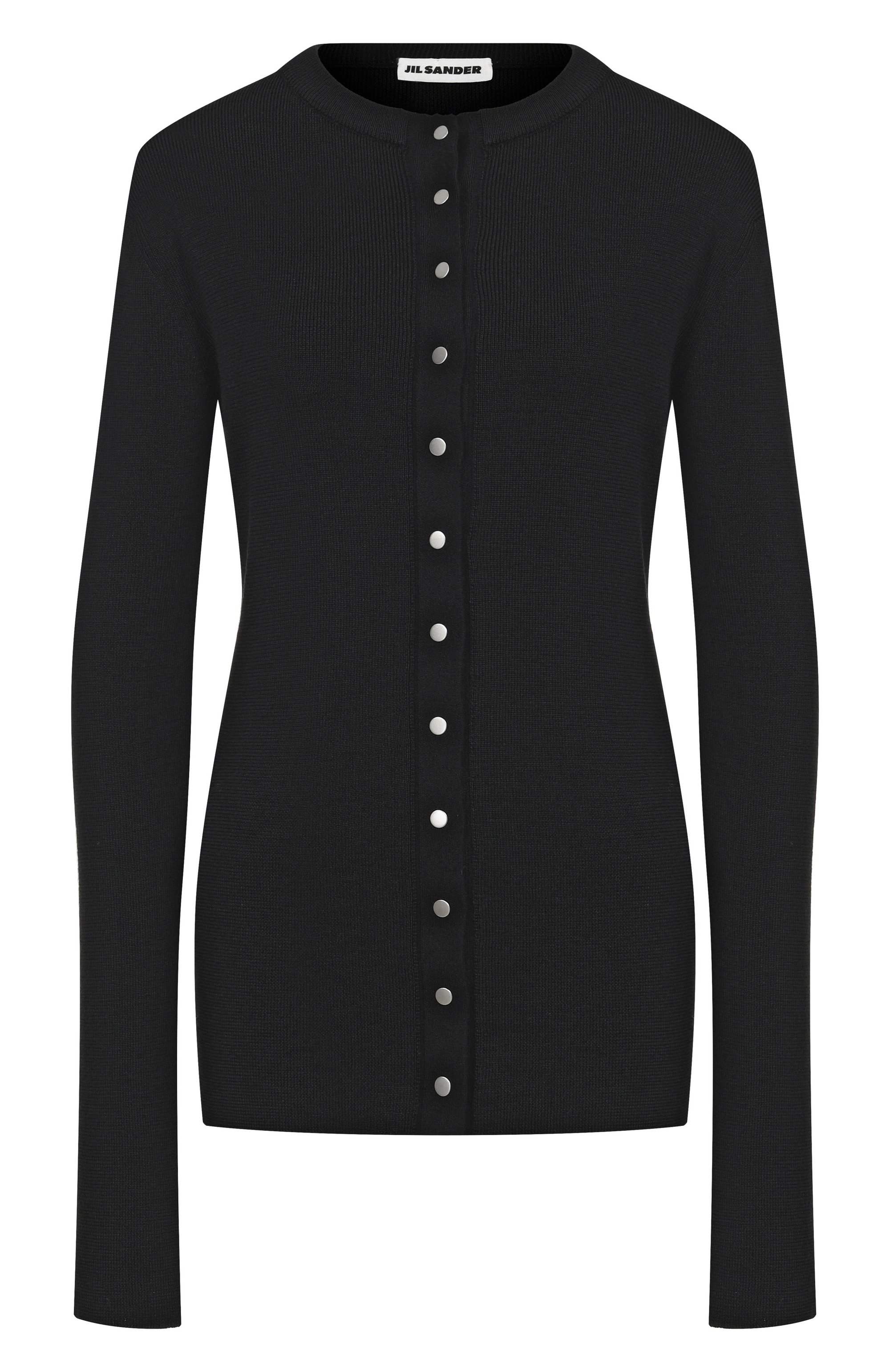 Шерстяной кардиган JIL SANDER черного цвета по цене 212500 руб., арт. J02HP0037/J14797, фото 1 Шерстяной кардиган JIL SANDER, арт. J02HP0037/J14797, фото 1