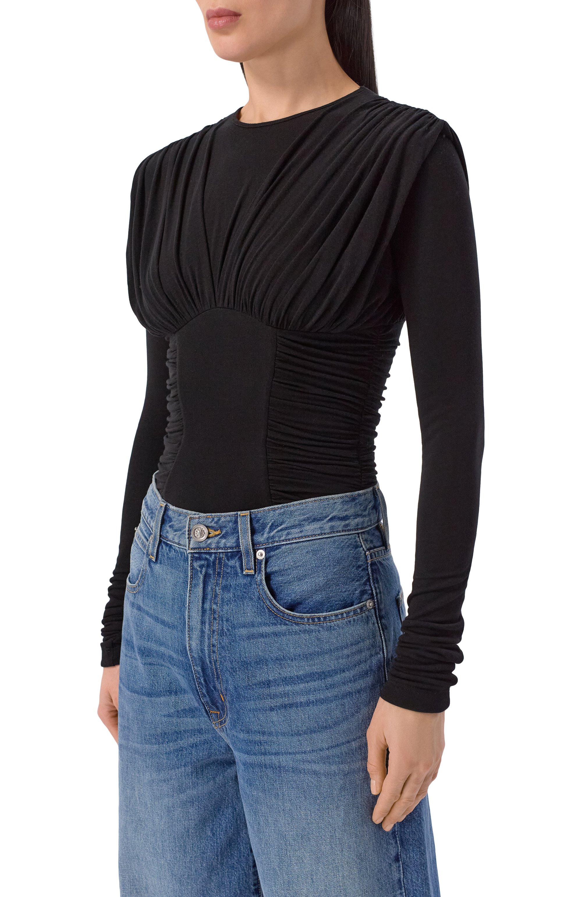 Боди из лиоцелла AGOLDE черного цвета по цене 41600 руб., арт. A74121618, фото 3 Боди из лиоцелла AGOLDE, арт. A74121618, фото 3