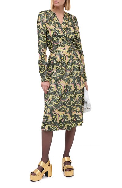Платье из вискозы DRIES VAN NOTEN зеленого цвета по цене 164000 руб., арт. 202-31008-1432, фото 2 Платье из вискозы DRIES VAN NOTEN, арт. 202-31008-1432, фото 2