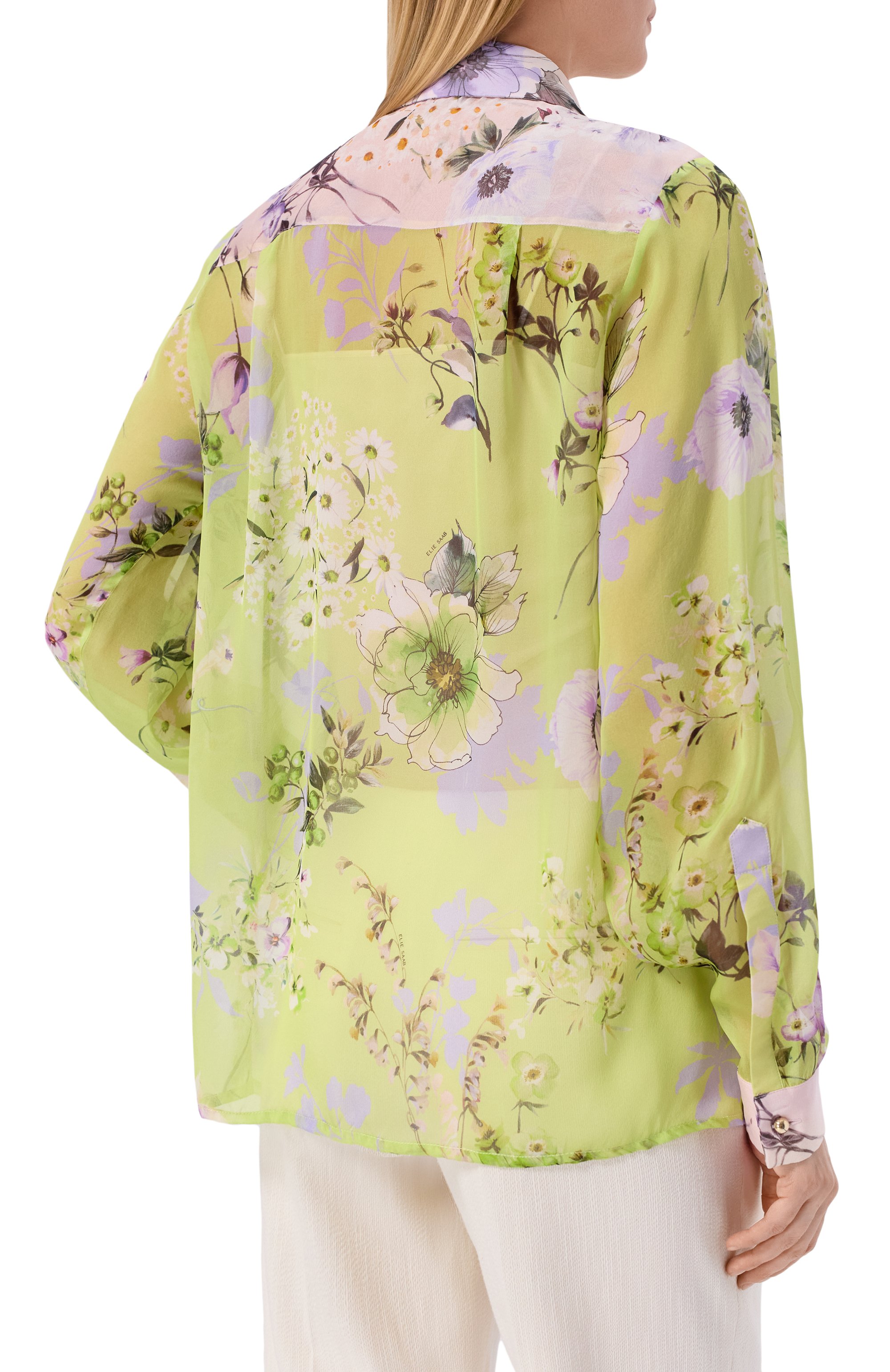 Шелковая рубашка ELIE SAAB разноцветного цвета по цене 143500 руб., арт. SH000/CH010, фото 4 Шелковая рубашка ELIE SAAB, арт. SH000/CH010, фото 4