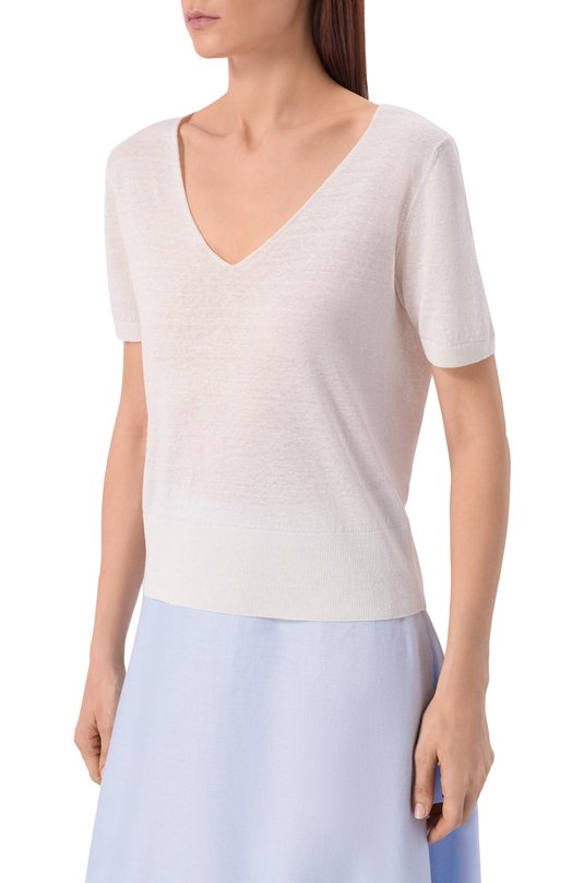 Пуловер изо льна и шелка Agnona K011025E/0L180PE Белый  K011025E/0L180PE Фото 3