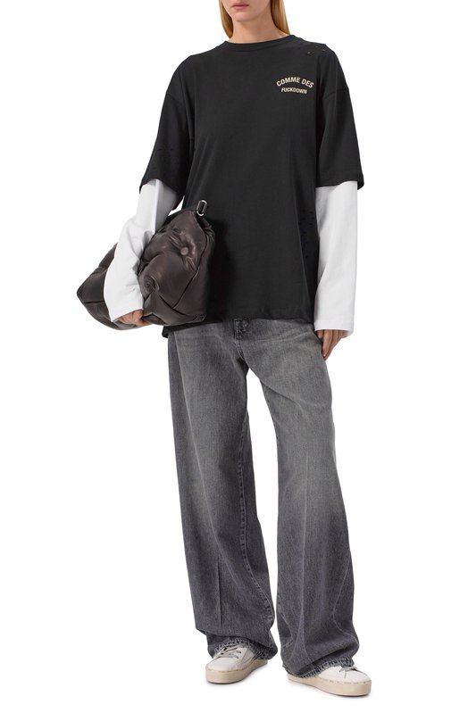 Хлопковый лонгслив Comme des Fuckdown CFABW01666 Чёрно-белый  CFABW01666 Фото 2