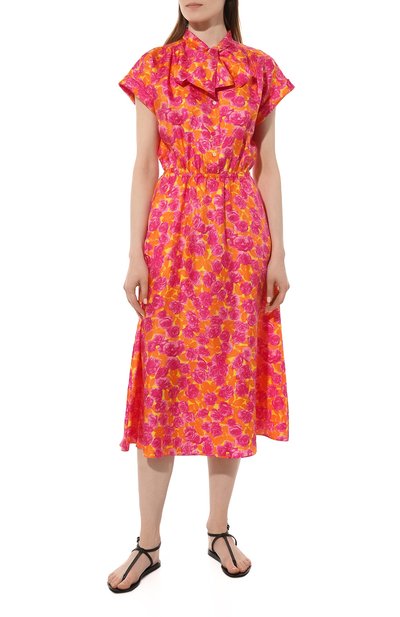 Шелковое платье NOBLE&BRULEE оранжевого цвета по цене 120000 руб., арт. NB52/131222/26, фото 3 Шелковое платье NOBLE&BRULEE, арт. NB52/131222/26, фото 3
