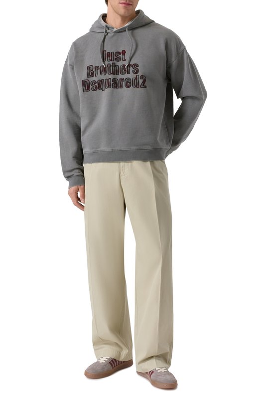 Замшевые кеды Boxer Dsquared2 SNM0364/14170001 Серый  SNM0364/14170001 Фото 2