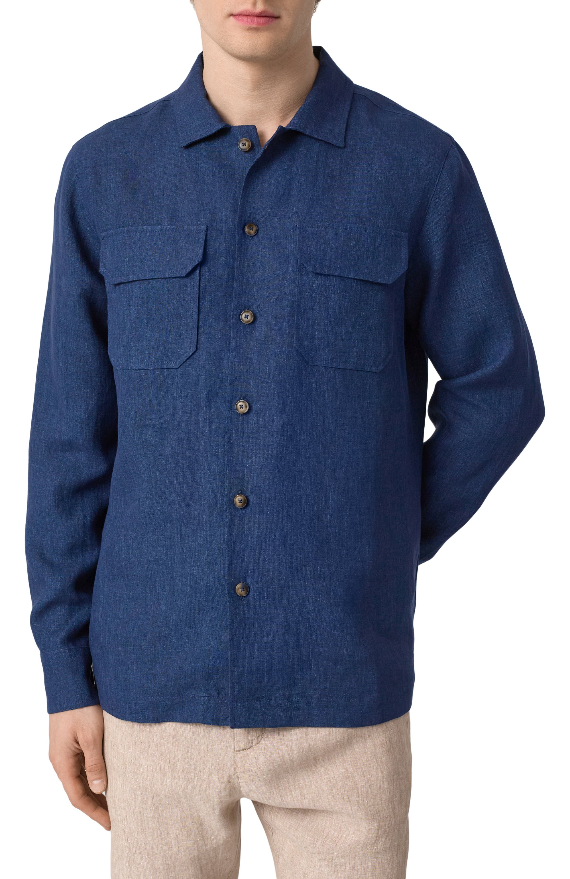 Льняная рубашка CAPOBIANCO, арт. 18M501.LL00., фото 3