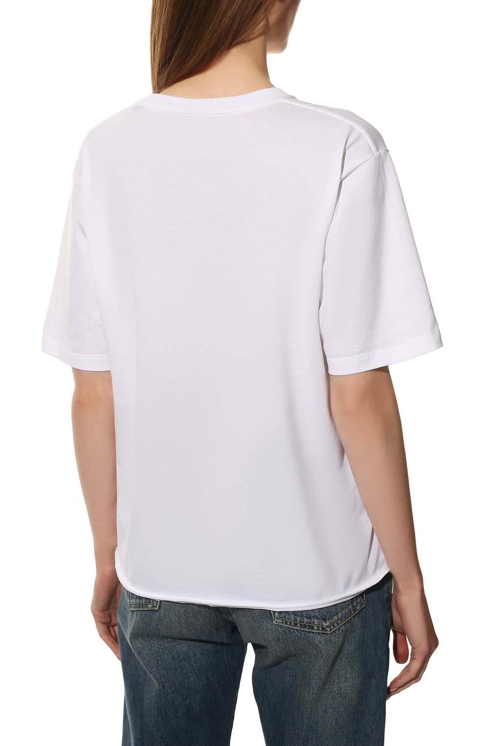 Хлопковая футболка SAINT LAURENT белого цвета по цене 49950 руб., арт. 460876/YB2DQ, фото 4 Хлопковая футболка SAINT LAURENT, арт. 460876/YB2DQ, фото 4