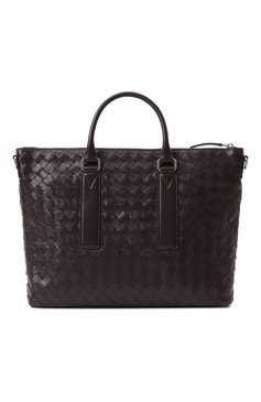 Мужская портфель intrecciato soft BOTTEGA VENETA темно-коричневого цвета, арт. 815784/V2HL1 | Фото 6 (Размер: large; Материал сплава: Проставлено; Драгоценные камни: Проставлено; Ремень/цепочка: На ремешке; Материал: Натуральная кожа; Сумки-технические: Портфели)
