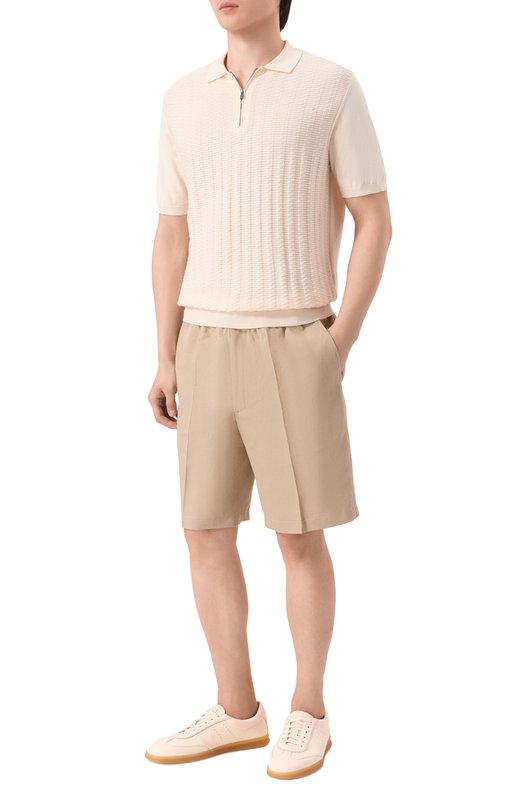 Шорты изо льна и хлопка Brioni RP3G0L/PA106 Бежевый  RP3G0L/PA106 Фото 2