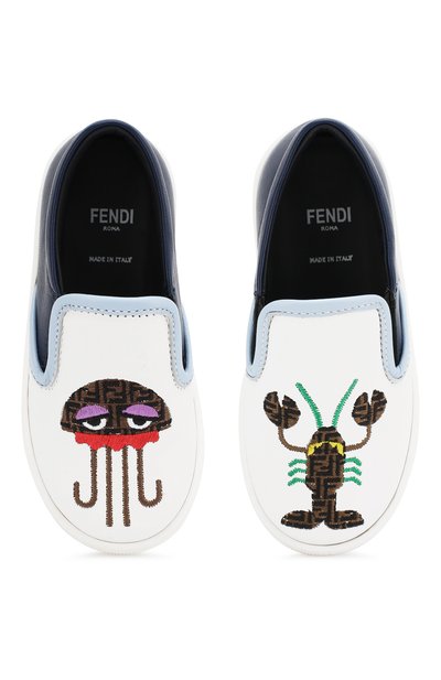 Кожаные слипоны FENDI, арт. JFR271/A632/24-27, фото 4