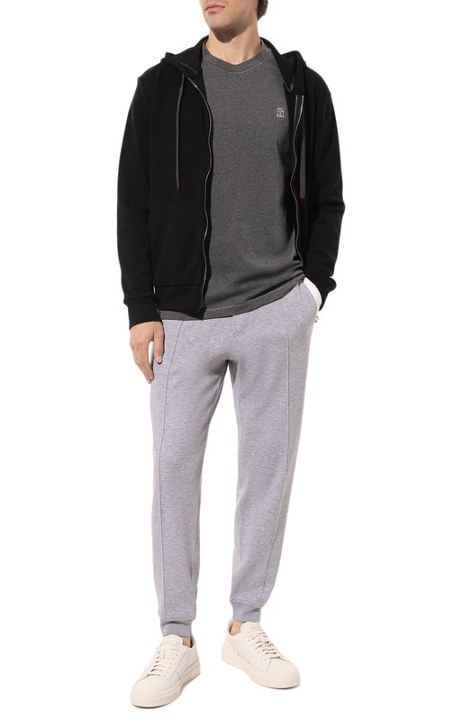 Хлопковая футболка Brunello Cucinelli M0T611328G Серый  M0T611328G Фото 2