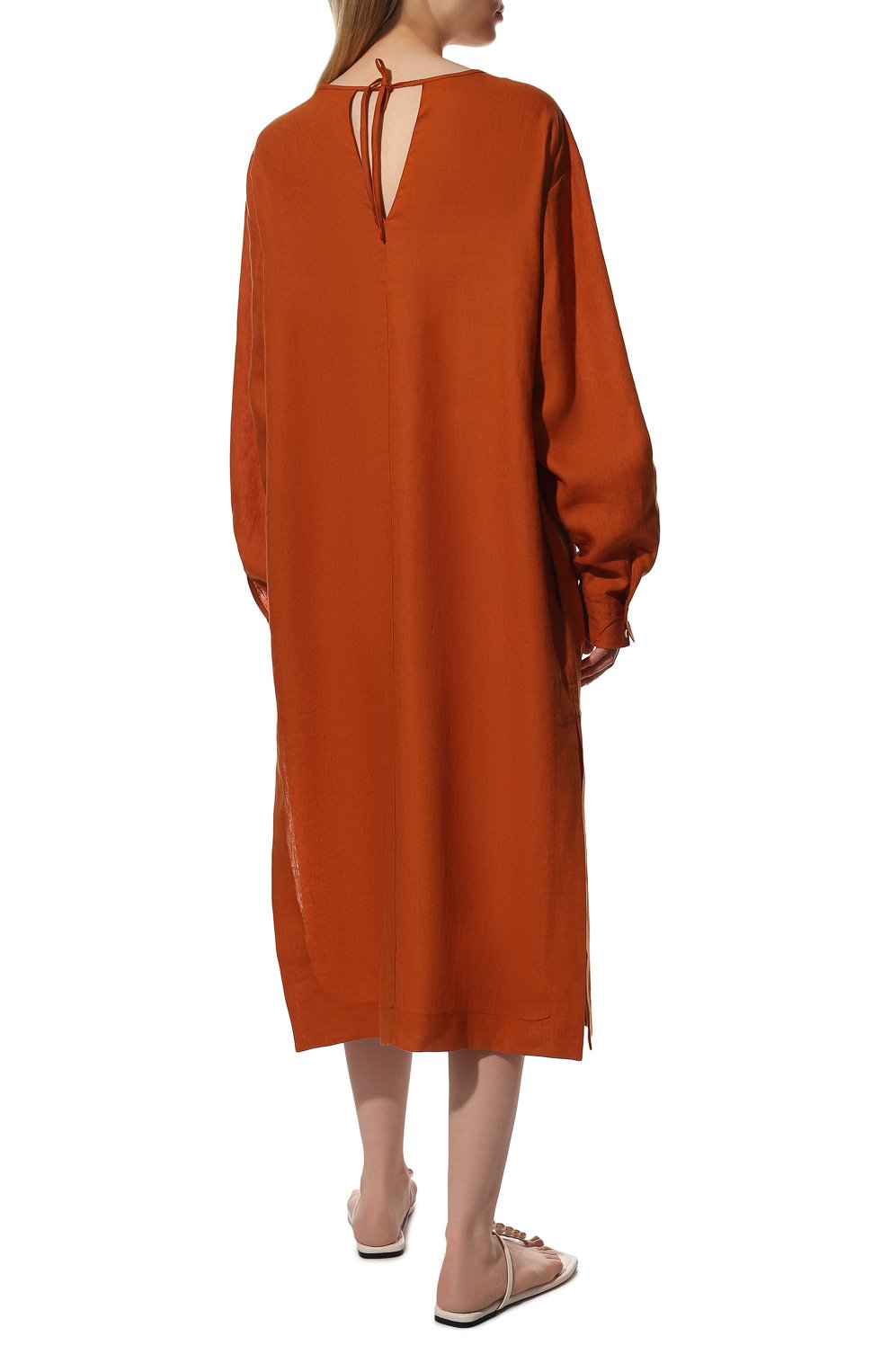 Льняное платье NOBLE&BRULEE коричневого цвета по цене 46000 руб., арт. NB151221/22, фото 4 Льняное платье NOBLE&BRULEE, арт. NB151221/22, фото 4