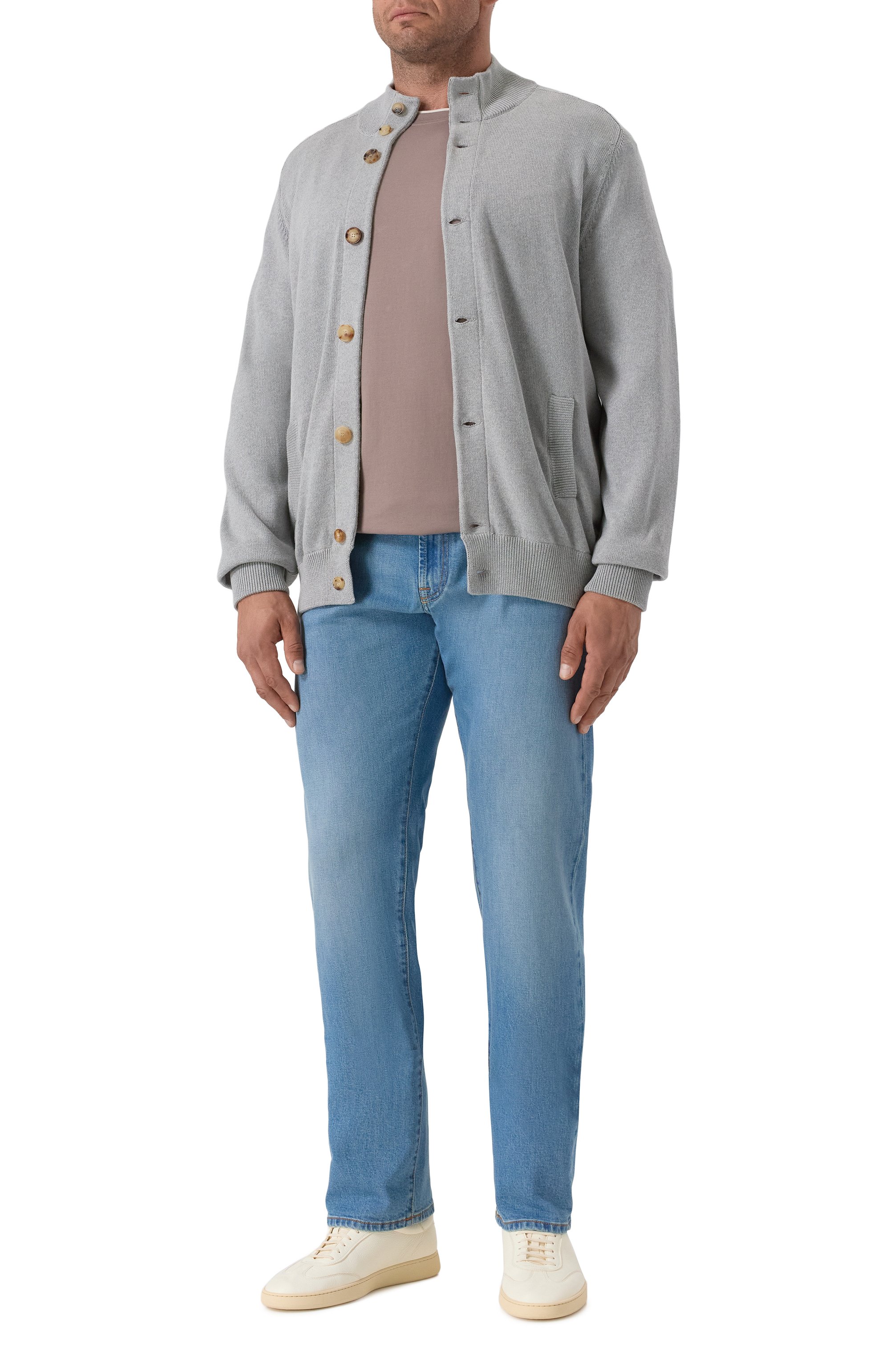 Хлопковая футболка BRUNELLO CUCINELLI бежевого цвета по цене 55800 руб., арт. M0B137427, фото 2 Хлопковая футболка BRUNELLO CUCINELLI, арт. M0B137427, фото 2